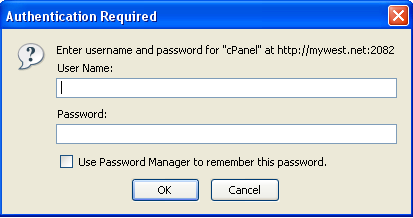 Authentication required cPanel Authentication required cPanel