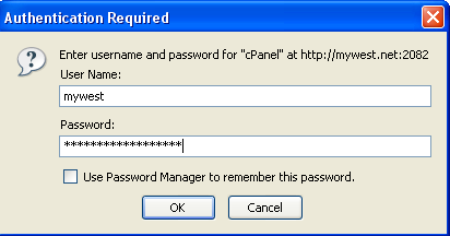 Authentication required cPanel Authentication required cPanel